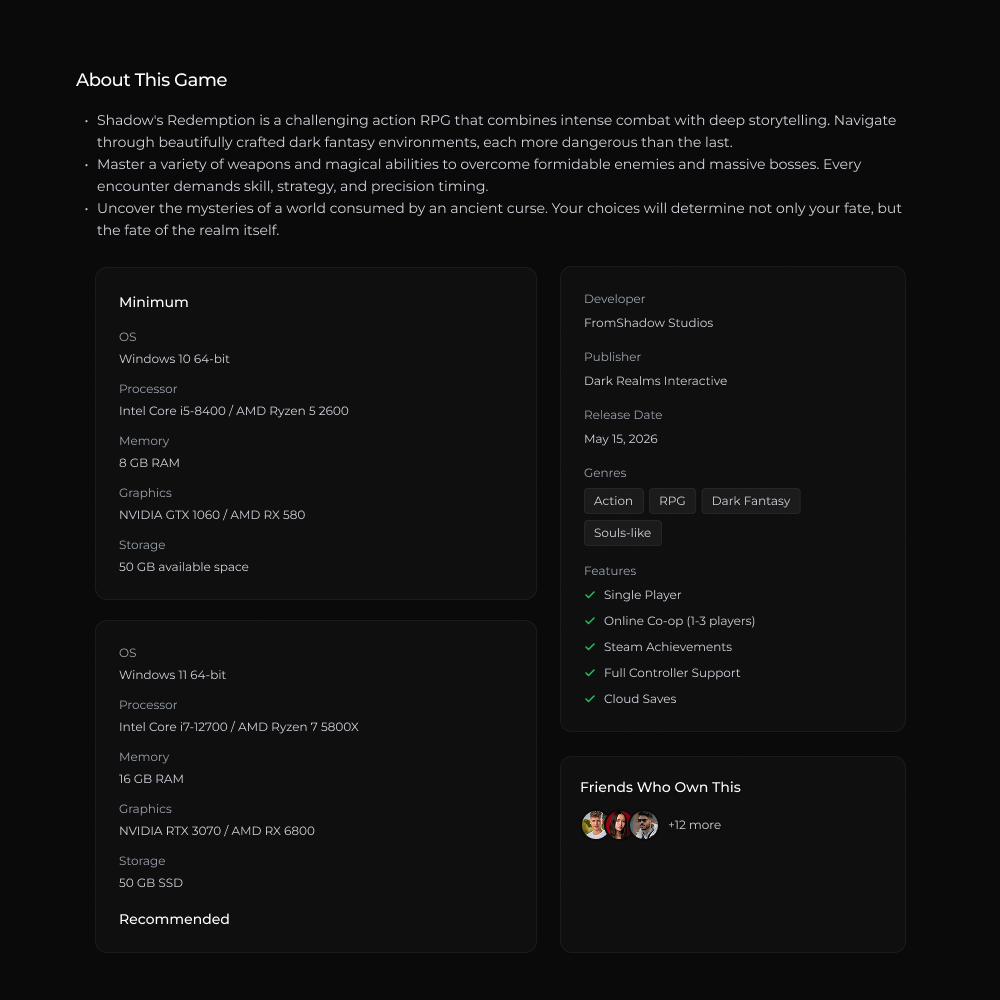 Arcadia Gaming Marketplace About Section