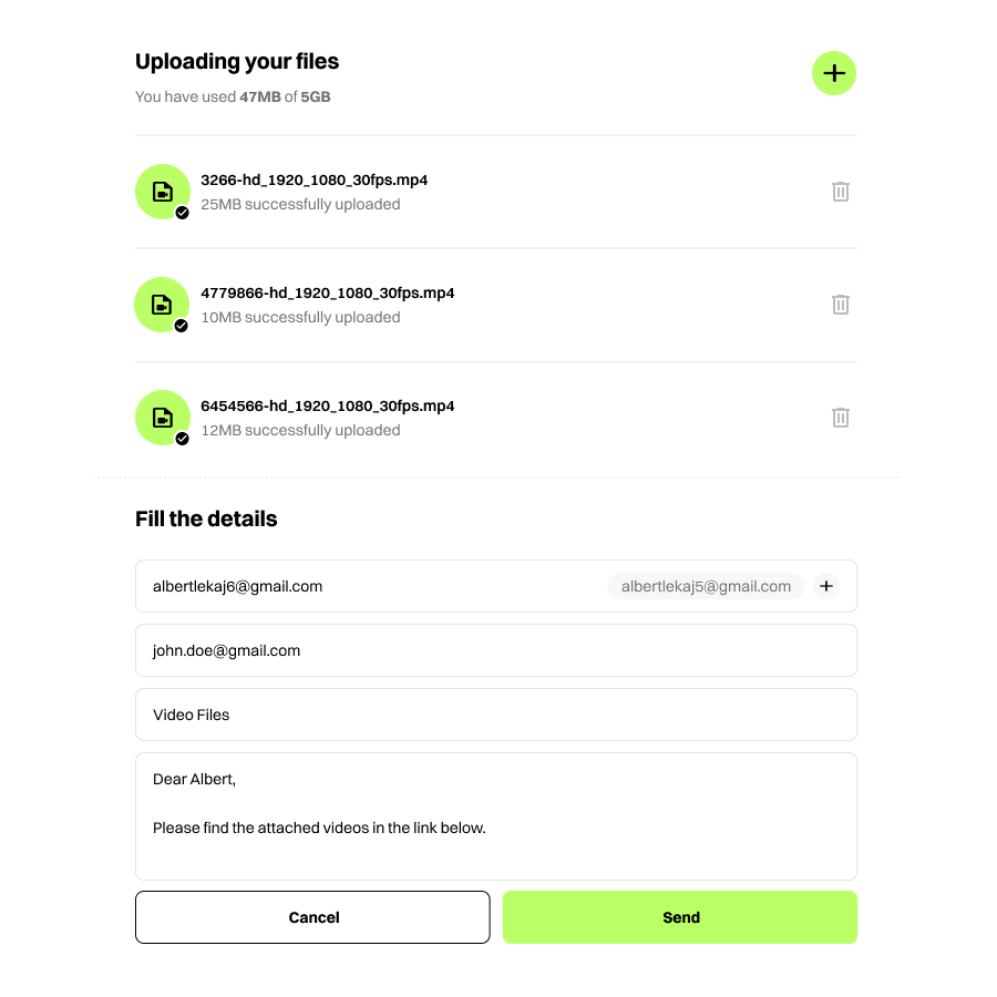 uDrop Secure File Uploading Progress Interface